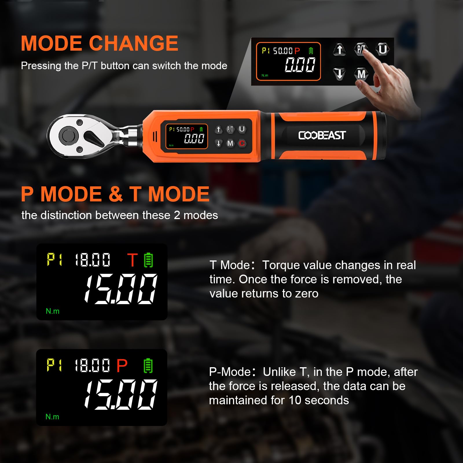 Digital Torque Wrench, 1/2 Drive Electronic Torque Screwdriver with Preset Value(3.76-250.8 Ft.lbs./5.1-340Nm), Buzzer and LED Flash Five Units of Measure Torque Wrench for Motorcycle, Auto Repair