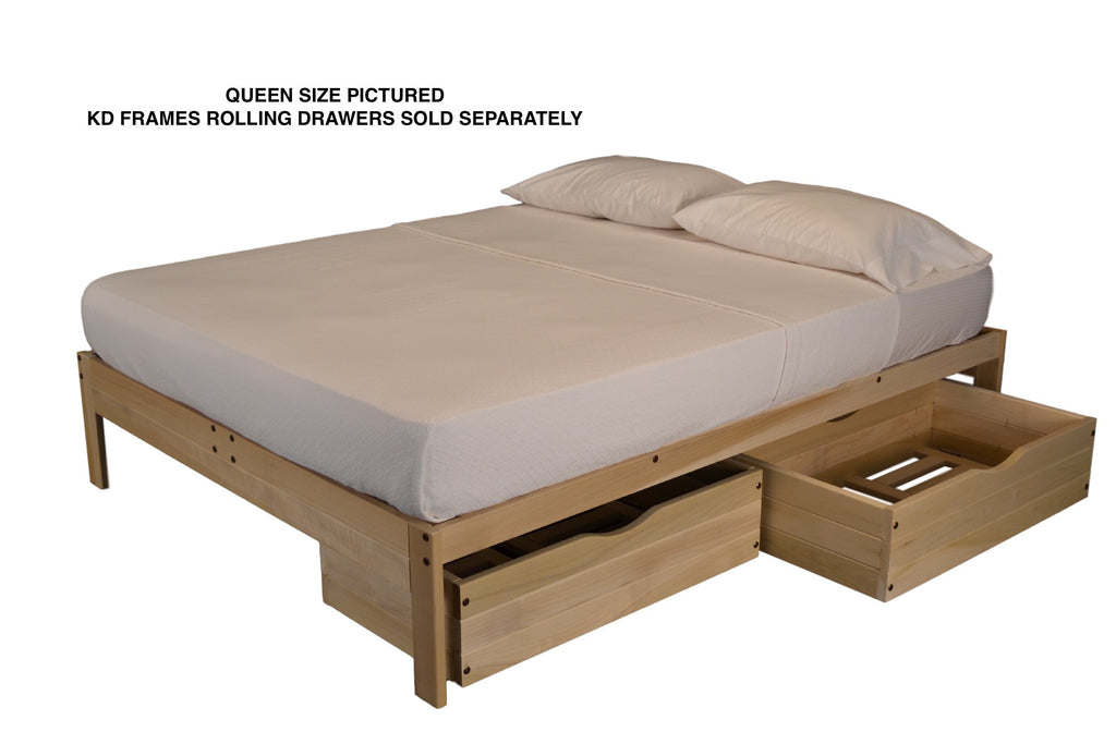 KD Frames Nomad Platform Bed - Twin Bed Frame - Unfinished Wood Bed Frame - Minimalist Swedish Design - Natural Wood Bed - Easy Assembly, No Box Spring Needed - Solid Wood Twin Platform Bed