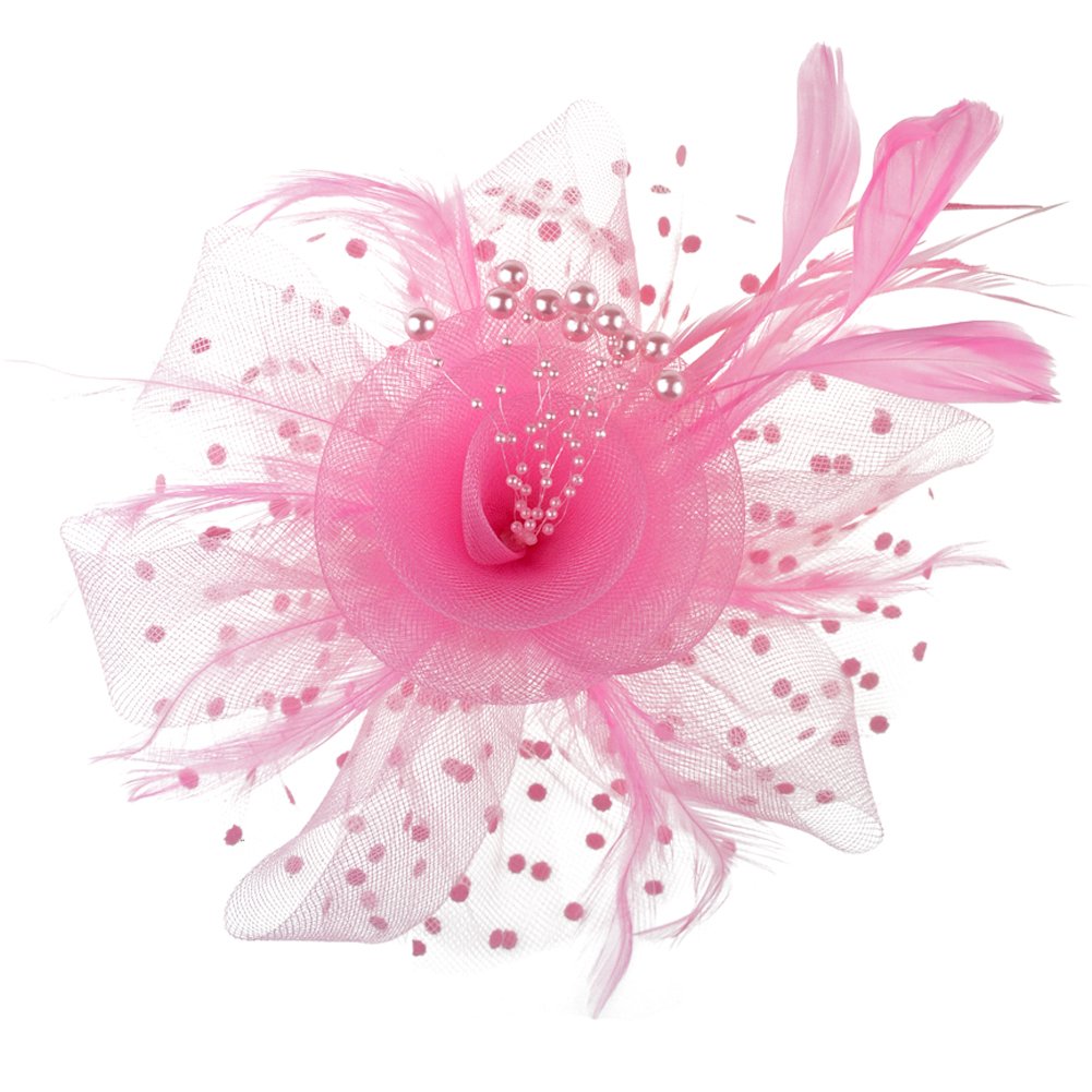AQOKKA Women Fascinators Hats Flower Fascinators with Headband and Clip Tea Party Headwear for Women and Girls