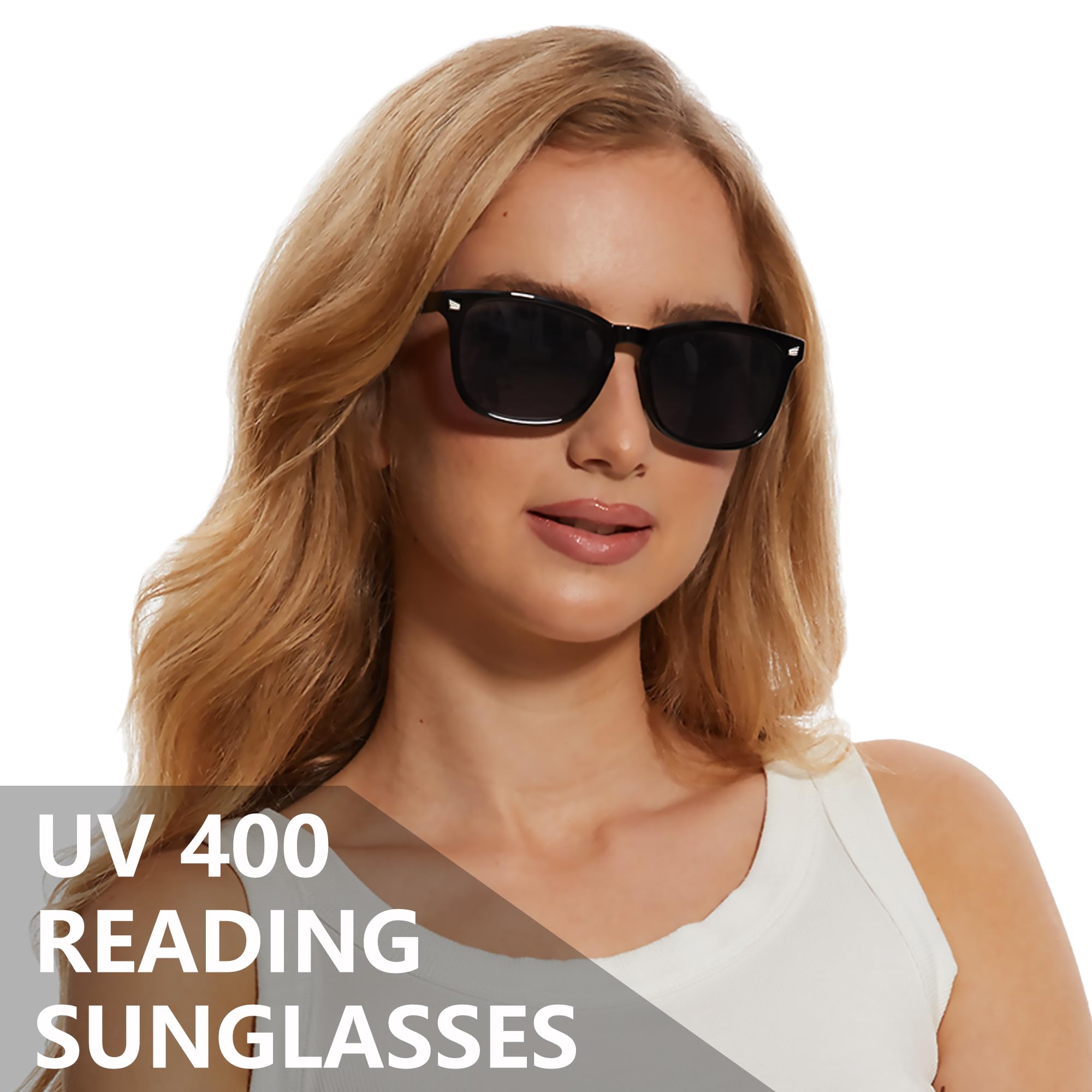 3 Pack Reader Sunglasses For Women Classic Retro Reading Sunglasses UV400 With Metal Hinge