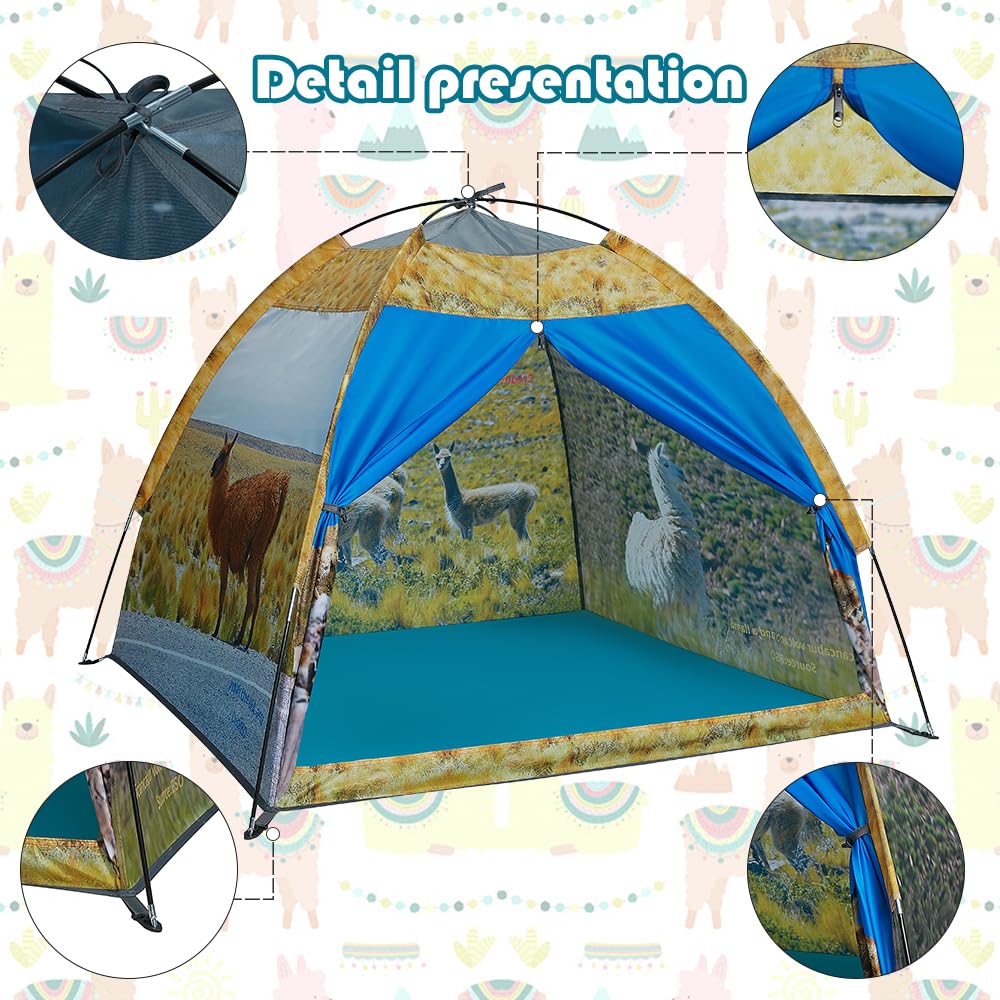 Mnagant Kids' Alpaca Tent - Fun Pop-Up Playhouse for Boys and Girls - Easy Setup, Indoor/Outdoor Adventure Tent - 47" x 47" x 43"