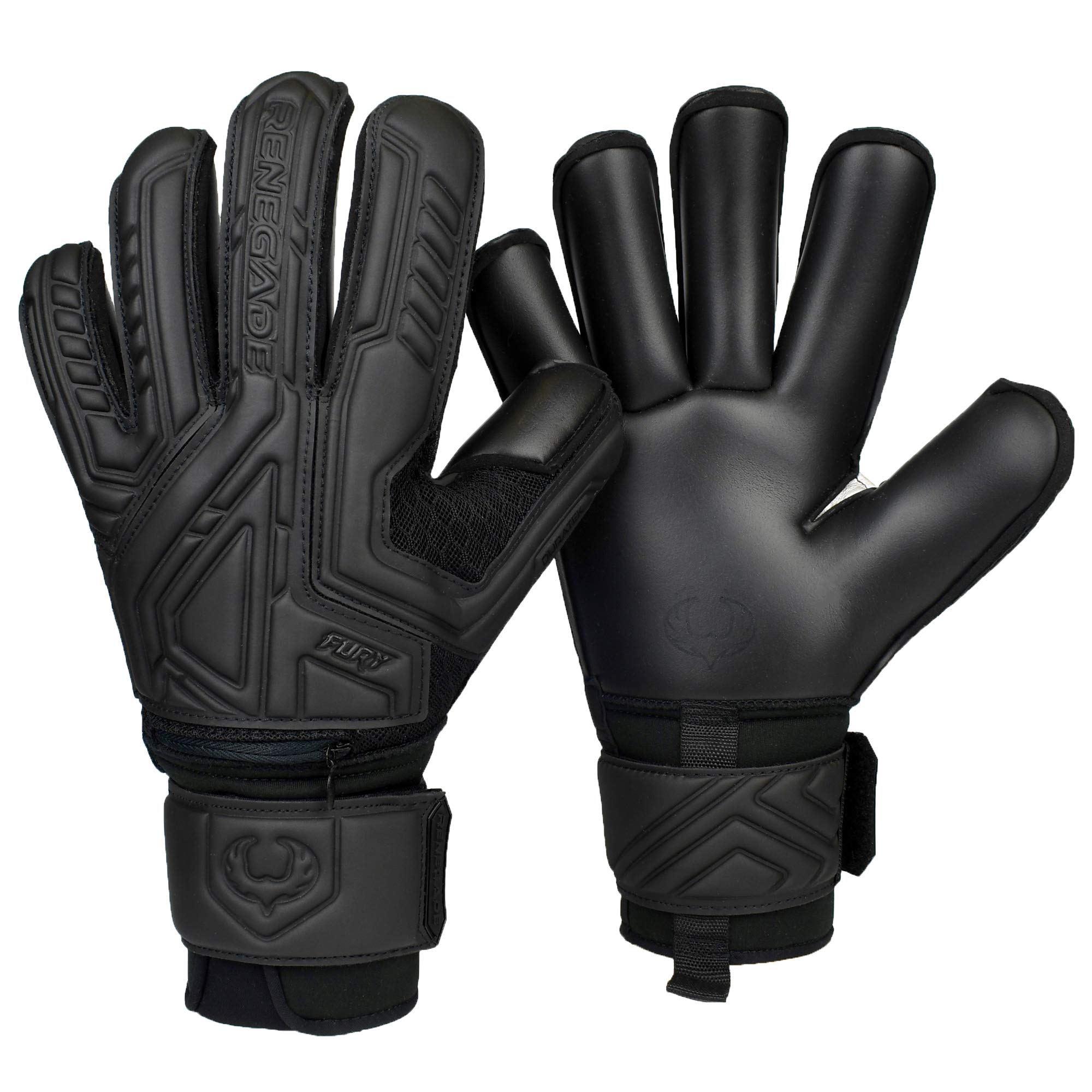 Renegade GK Fury Goalie Gloves with Microbe-Guard - Adult, Youth, Kids (Sizes 6-11) Pro-Tek Fingersaves & 4+3MM Giga Grip | High Performance Pro-Level Goalkeeper Glove | Based in USA