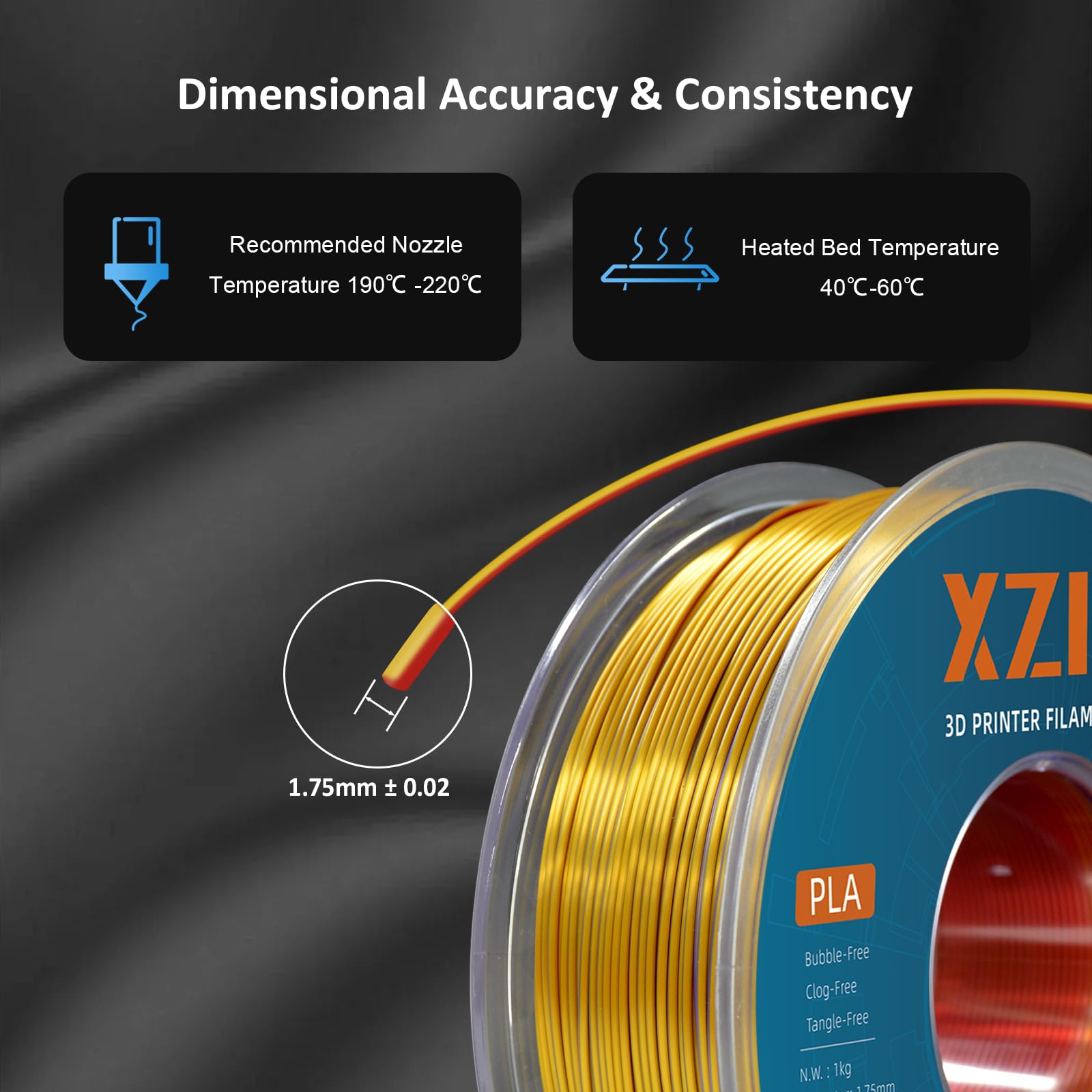 PLA Filament 1.75mm, 3D Printer Filament 1kg Spool (2.2lbs), Neatly Wound, +/- 0.02mm Precision, No Clog/Bubble, Excellent Layer Adhesion, Fits Most FDM Printers, Apple Green