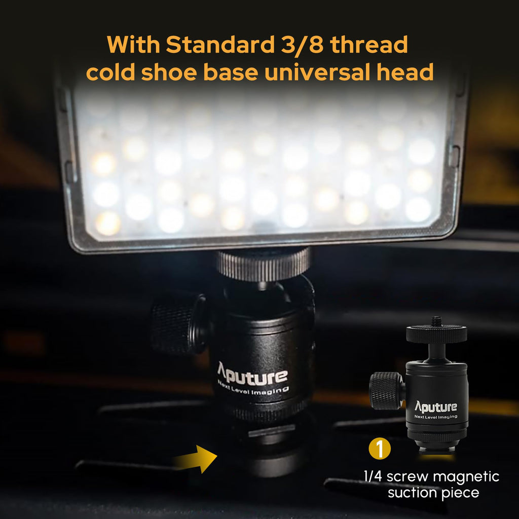 Aputure MC Pro RGBWW On Camera Video Light,5W High Brightness 1585 Lux at 0.5m,2000-10000K Adjustable Magnetic Attraction and IP65 Weatherproo for Photography,Videographer