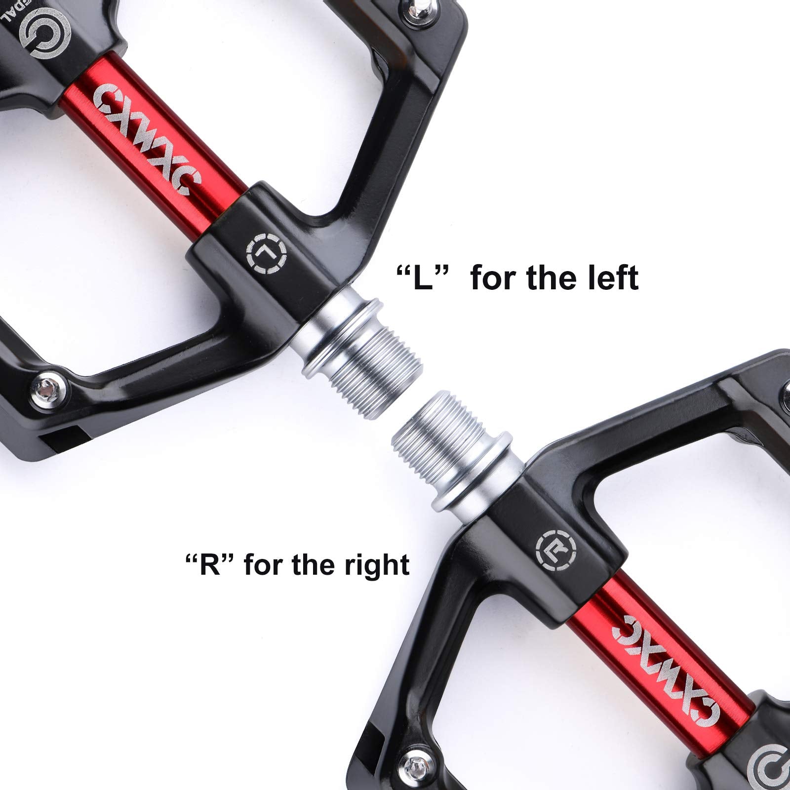CXWXC Road/MTB Bike Pedals - Aluminum Alloy Bicycle Pedals - Mountain Bike Pedal with Removable Anti-Skid Nails