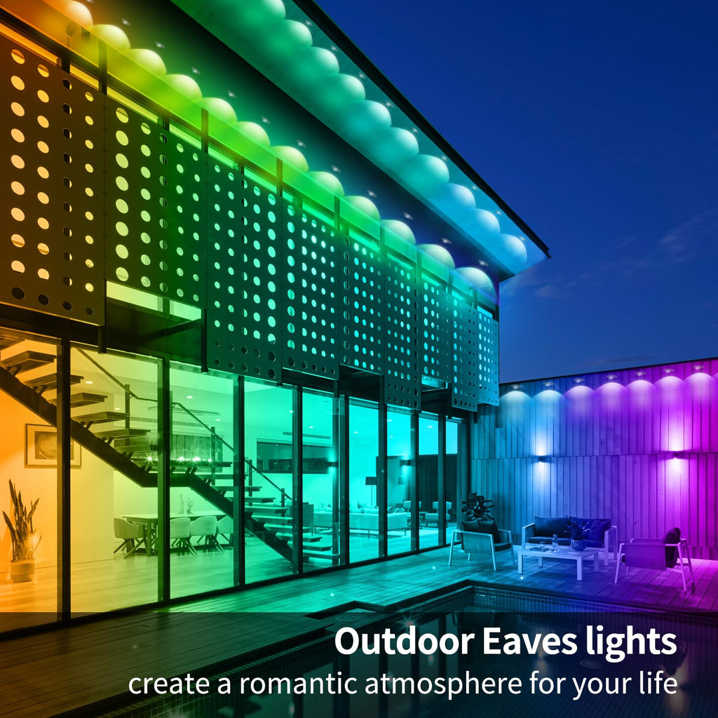 Yocrostar Permanent Outdoor Light,60ft RGB Eave Lights with App Control Remote,IP67 Waterproof LED Lights,Music Sync Outside Light for House,Halloween,Roof,Garden,Christmas Decorations