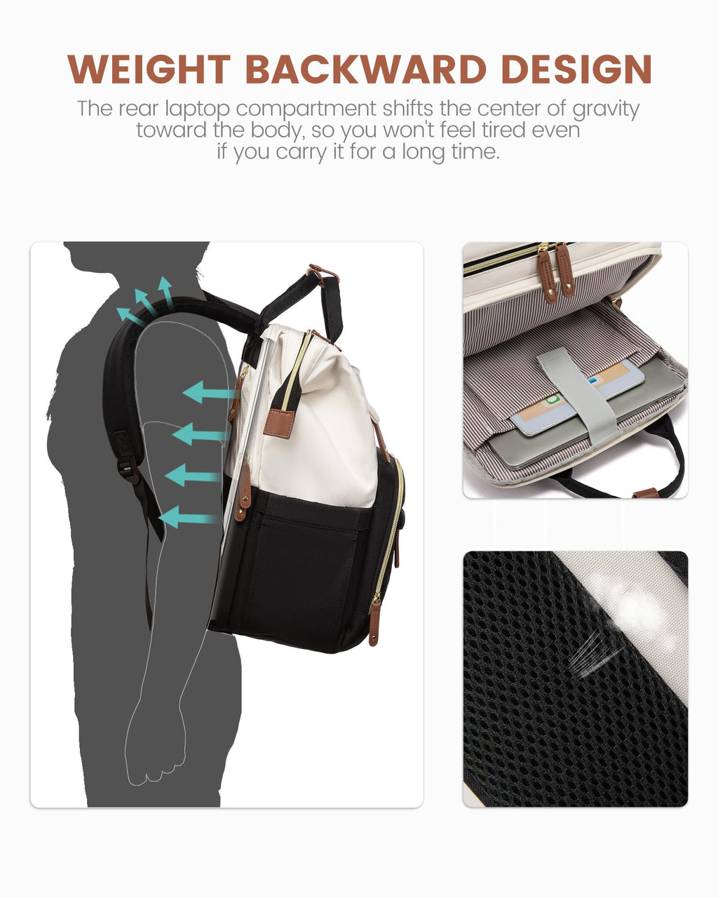 LOVEVOOK Laptop Backpack for Women, 15.6 inch Waterproof Nurse Bag Teacher Work Backpack Purse for Women, Travel Computer Backpack for College Office Business Ladies