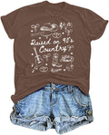 Raised on 90s Country Shirt Womens: Country Concert Outfit Country Music Tshirt Vintage Graphic Short Sleeve Tees