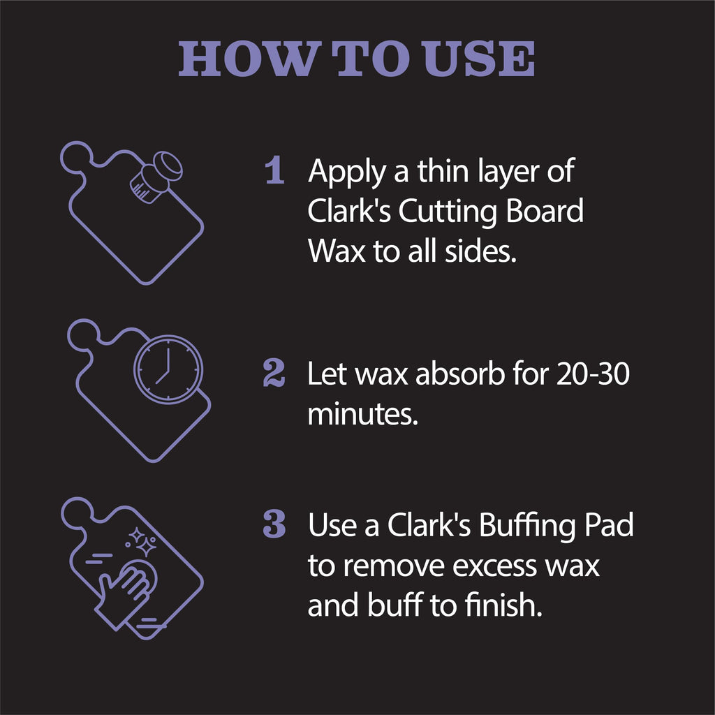CLARK'S Cutting Board Care Kit with Coconut Oil - Includes Butcher Block Oil and Wax - Made with Refined Coconut Oil, Natural Beeswax, and Carnauba Wax - For Kitchen Countertops and Butcher Blocks