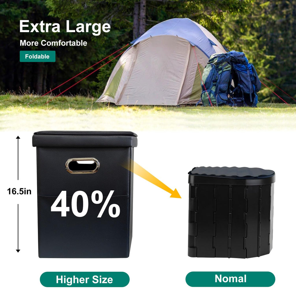 Ann Katy Upgrade XL Portable Toilet for Adults, Extra Large Portable Travel Floding Toilet, Camping Tall Toilets with Lid for Adults and Kids Compact Potty for Car,Hiking,Beach and Camping