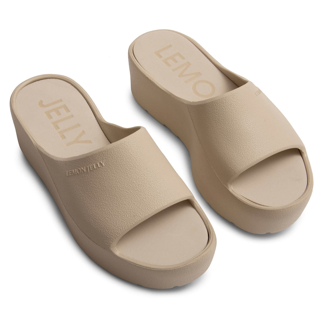 Lemon Jelly Women's Sunny Platform Sandals - Cute Water-Friendly Comfort Wedges for the Beach or Casual Wear - Super Lightweight Slip-On Flip Flops for Ladies