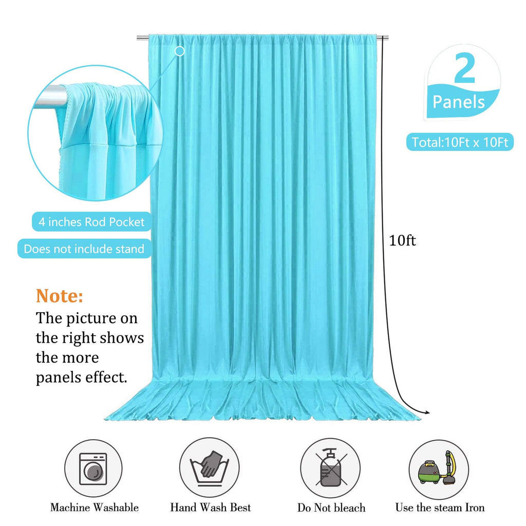 10 x 10 Feet Black A Backdrop Curtain for Partie, Background Curtains for Photoshoot, Birthday, Wedding, Halloween, Thanksgiving, Christmas, New Year Party Decorations 5Ft x 10Ft, 2 Panels