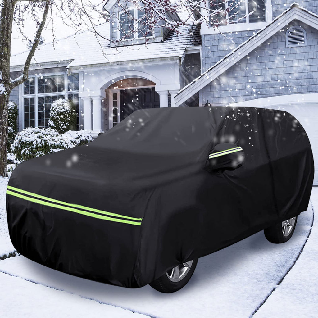 Waterproof Car Cover Replace for 1993-2010 Jeep Grand Cherokee, 6 Layers All Weather Car Cover with Zipper Door & Windproof Bands for Snow Rain Dust Protection