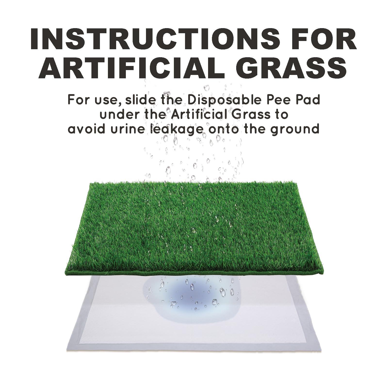 HQ4US 4LEGS Artificial Grass, Dog Pee Grass Pads for Dogs Potty, 2PCS Odor Free Fake Grass for Dogs Small 22" x 14" with Countless Drainage Holes, Dog Potty Grass Hemmed Edge Realistic