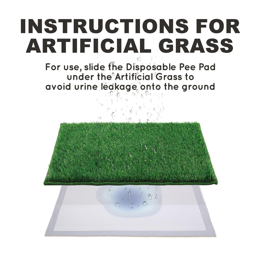 HQ4US 4LEGS Artificial Grass, Dog Pee Grass Pads for Dogs Potty, 2PCS Odor Free Fake Grass for Dogs Small 22" x 14" with Countless Drainage Holes, Dog Potty Grass Hemmed Edge Realistic