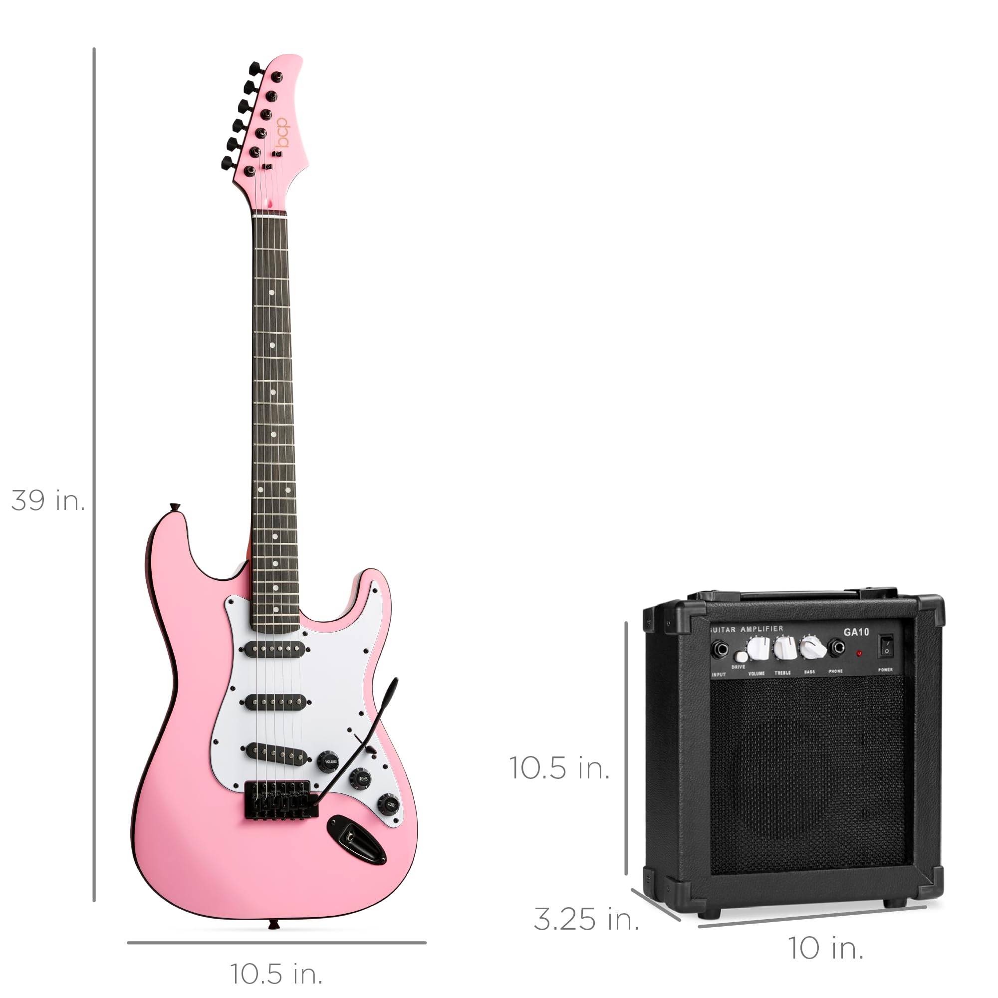Best Choice Products 39in Full Size Beginner Electric Guitar Starter Kit w/Case, Strap, 10W Amp, Strings, Pick, Tremolo Bar - 3 Color Sunburst