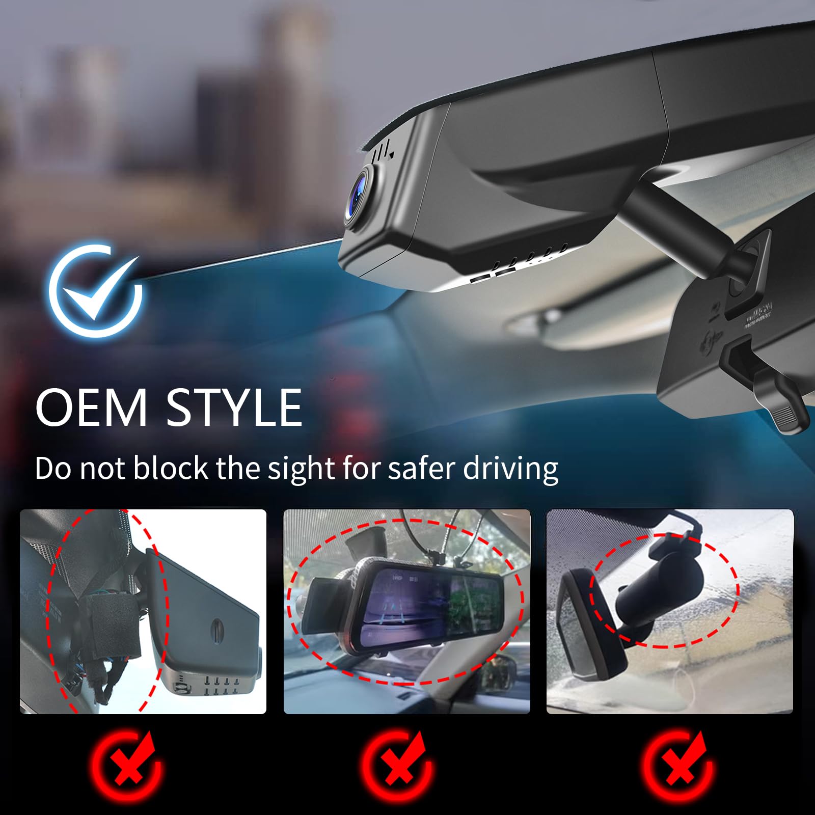 Mangoal 4K Dash Cam Custom fit for Chevy Suburban/Tahoe 2023-2026(Model A), LS LT RET Z71 Premier High Country, Integrated OEM Look, UHD 2160P Video, WiFi & App, GPS, 64GB Card