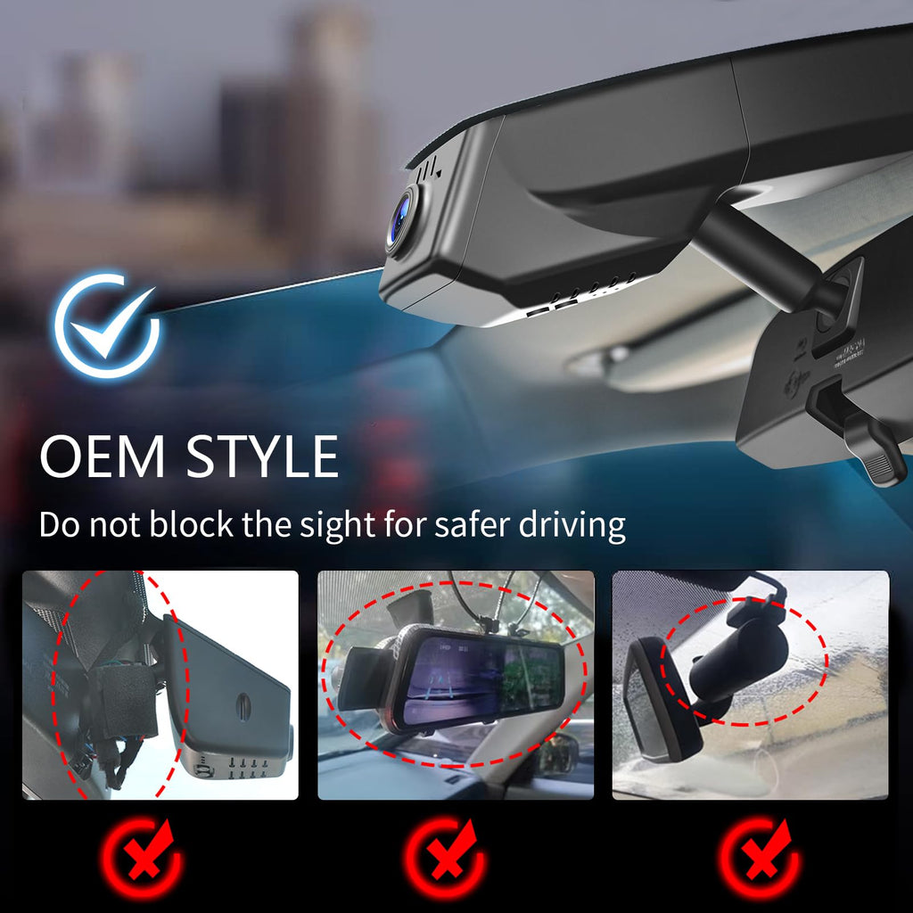 Mangoal 4K Dash Cam Custom fit for Chevy Suburban/Tahoe 2023-2026(Model A), LS LT RET Z71 Premier High Country, Integrated OEM Look, UHD 2160P Video, WiFi & App, GPS, 64GB Card