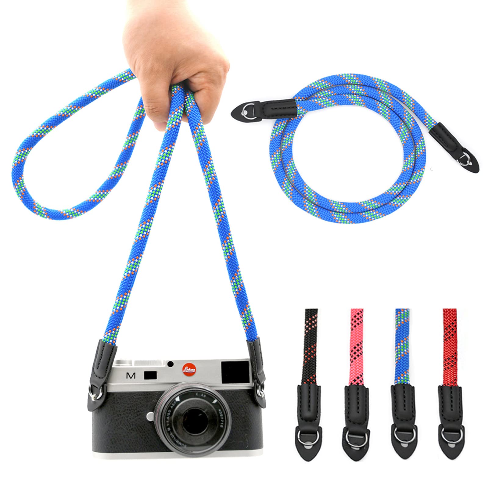 Camera Strap Vintage 100cm Nylon Climbing Rope Camera Neck Shoulder Strap for Micro Single and DSLR Camera.(Black)