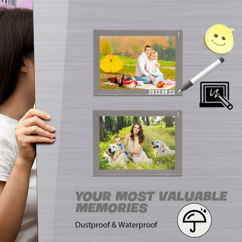 STTMGN Magnetic Picture Frames with Black Border(2.5"X3.5",12 Pack),Mini Wallet Size Magnet Photo Sleeves Pockets/Holder,Decorations for Home/Office/School/Classroom/Party