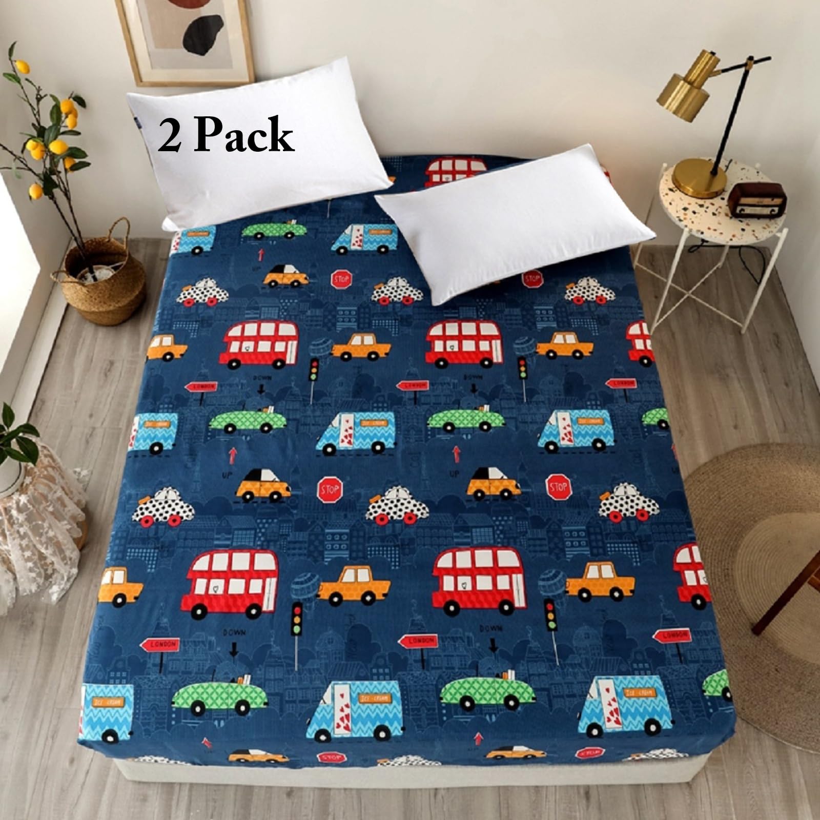 Bedding Fitted Sheet with Deep Pocket,3D Pattern Printed Fabric Bed Sheets (Black Butterfly,Twin)