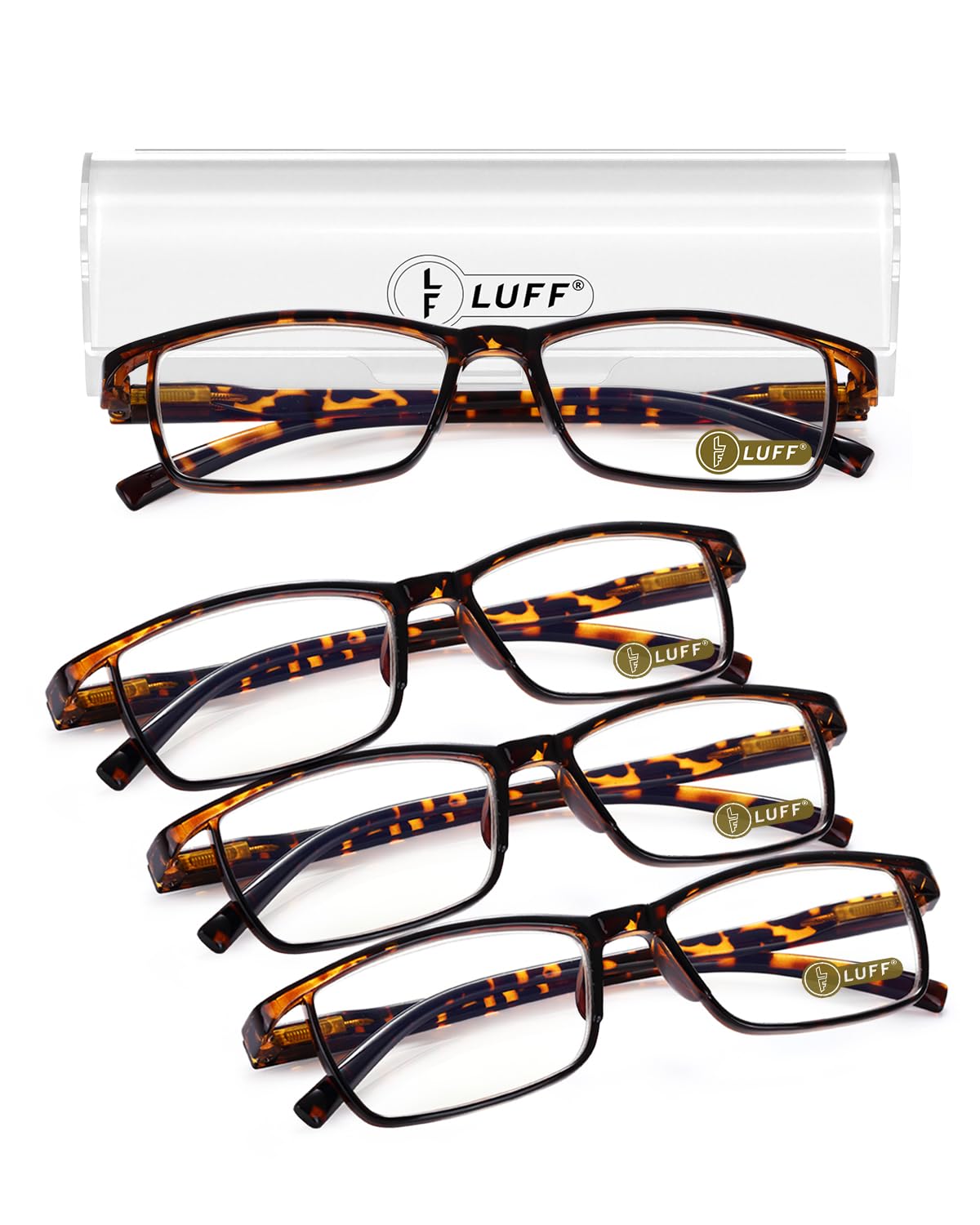 LUFF 6Pcs Anti-Blue-ray Reading Glasses Portable Ultra-Light Readers(0.00X)