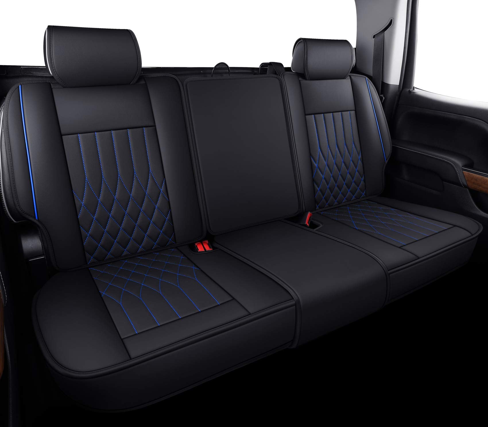 Aierxuan 2Pcs Front Chevy Silverado GMC Sierra Car Seat Covers, Custom Fit 2007-2026 1500 2500 HD 3500 HD Crew, Double, Extended Cab or Pickup Truck, with Waterproof Faux Leather (Black)