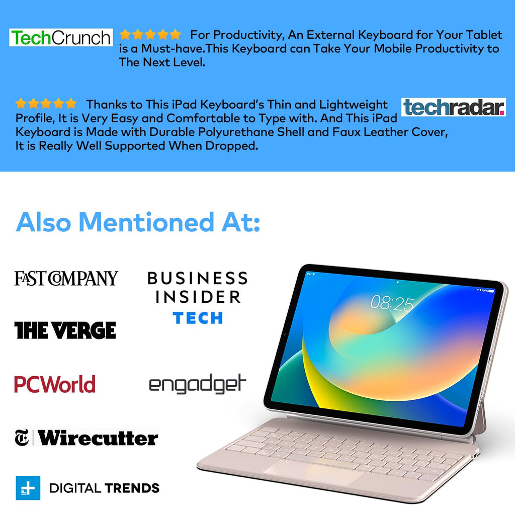 runelk Keyboard Case for iPad 10th Generation 2022 & 11th (A16, 2025) – Magic-Style Keyboard with Multi-Touch Trackpad – Floating Cantilever Stand – Magnetic Case for iPad 10.9 inch 10th / 11th Gen.