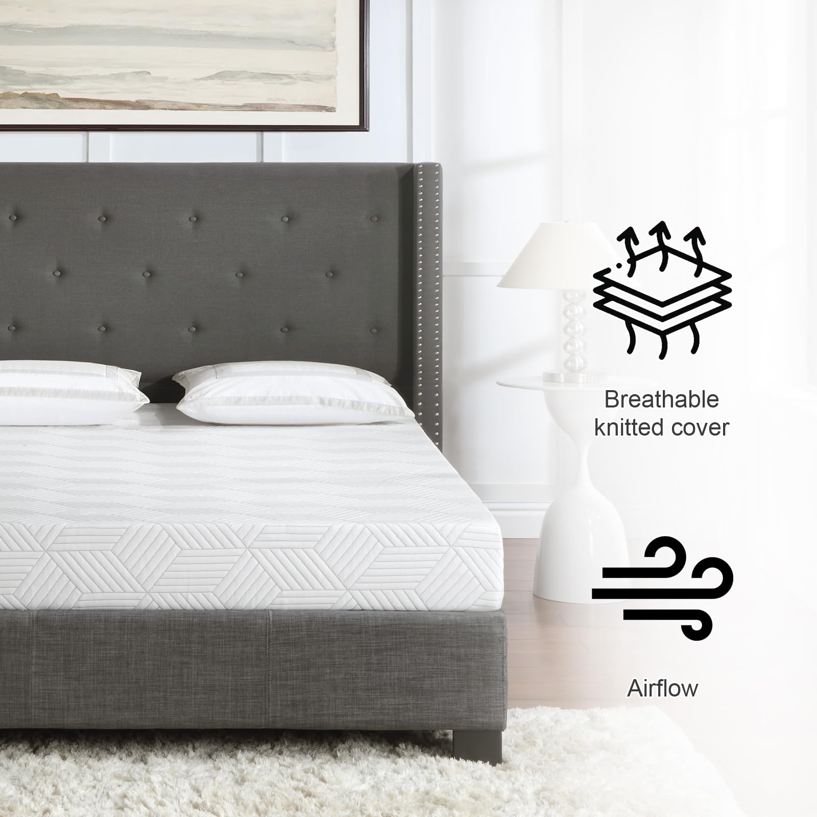 Twin Size Mattress Gel Memory Foam Bed Mattress in a Box Medium Firm and Good Support Removable and Washable Design Breathable Fabric Small Compression Packaging for Kids and Adults