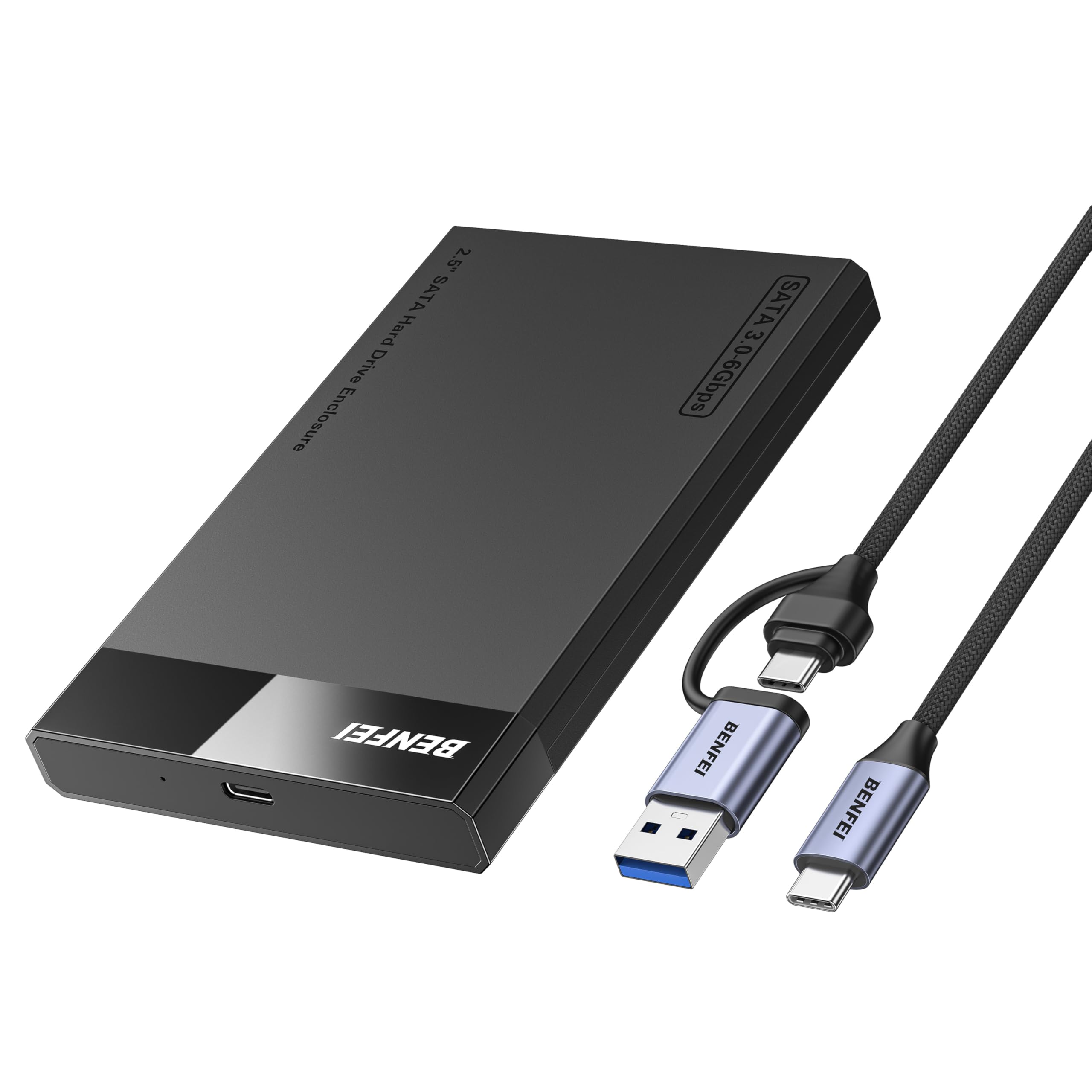 BENFEI 2.5 Inch SATA to USB Tool Free External Hard Drive Enclosure (6Gbps, Optimized for SSD, Support UASP SATA III)