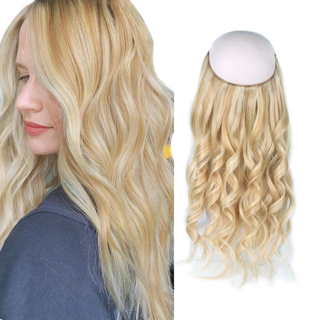 Sassina Invisible Wire Hair Extensions Real Human Hair with Transparent Wire Adjustable Size Secure Clips Natural Straight Secret Miracle Hairpiece, #1 Jet Black 12 Inch 70 Gram