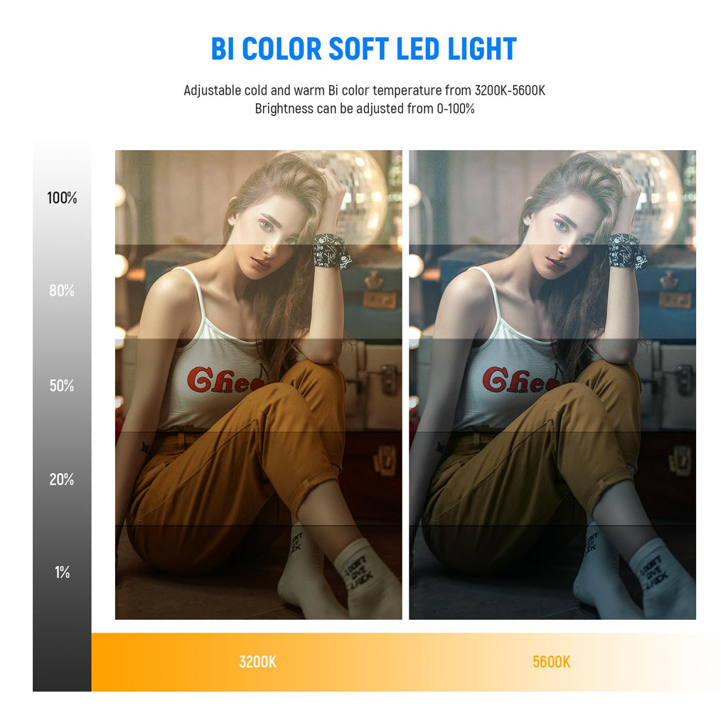 NEEWER RGB168 18.3" RGB LED Video Panel Light with App Control, Bluetooth, 2 Pack Tripod Stand Kit, 60W/360° Full Color/2500-8500K/CRI97+, Studio Photography/YouTube/Game Streaming