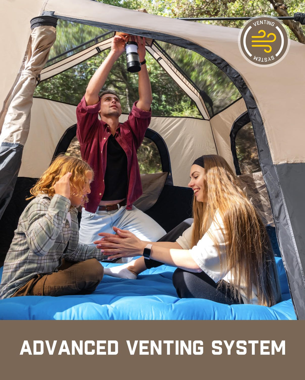 FanttikOutdoor Camping Tent 4/6/8/10 Person Instant Cabin Tent Setup in 60 Seconds with Rainfly & Windproof Portable with Carry Bag for Family Camping & Hiking
