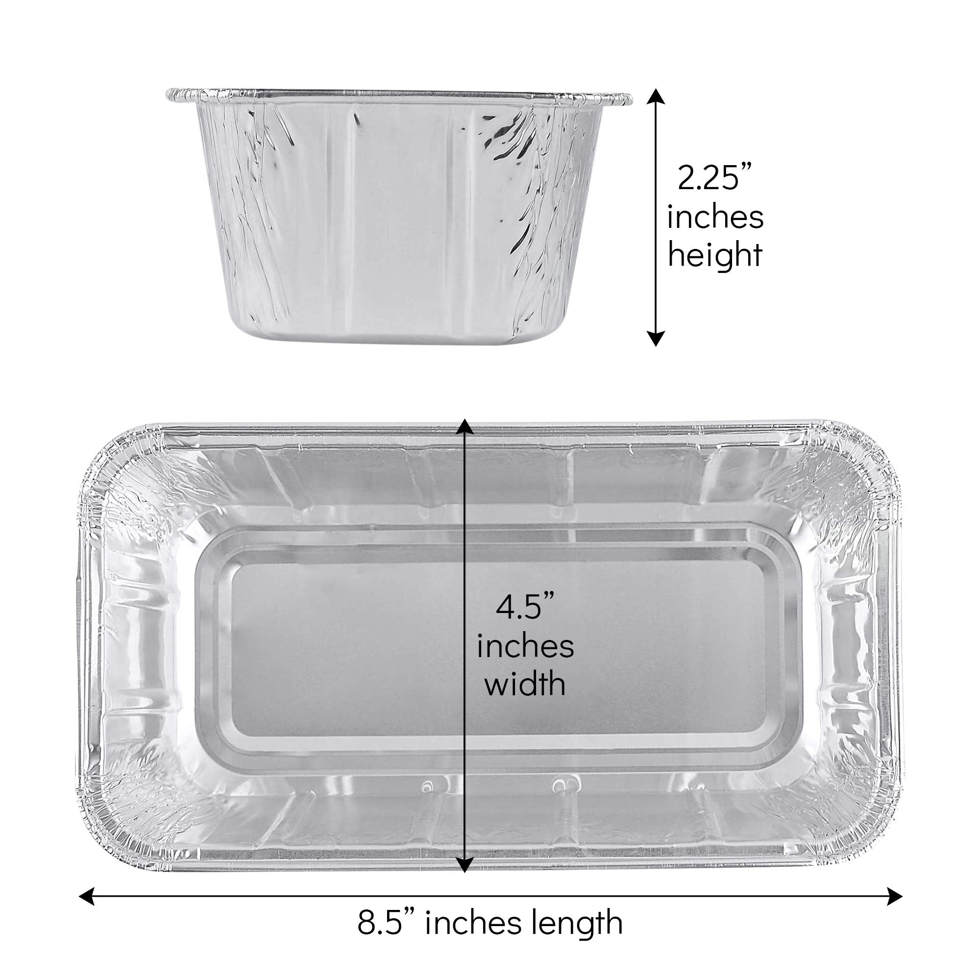 PLASTICPRO [1 Lb 10 Pack Disposable Loaf Pans Aluminum Tin Foil Meal Prep Bakeware - Cookware Perfect for Baking Cakes, Bread, Meatloaf, Lasagna 1 Pound 6'' X 3.75'' X 2''