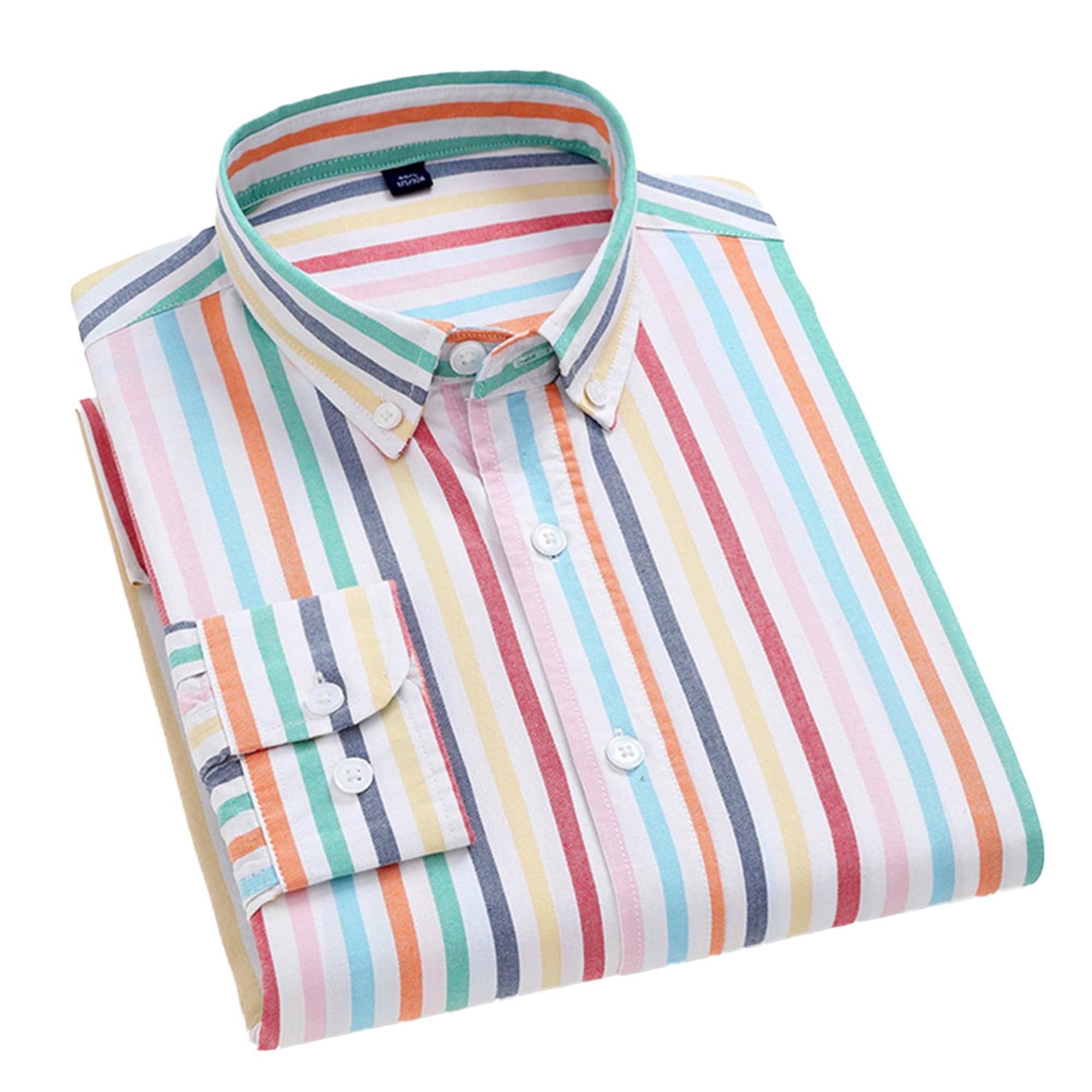Cromoncent Mens Cotton Oxford Shirt Long Sleeve Button Down Dress Shirts with Pocket