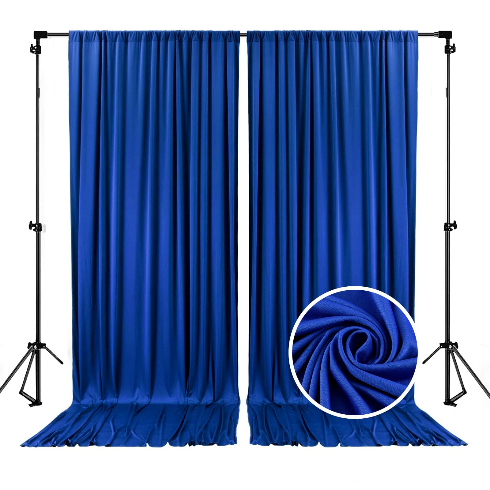 10 x 10 Feet Black A Backdrop Curtain for Partie, Background Curtains for Photoshoot, Birthday, Wedding, Halloween, Thanksgiving, Christmas, New Year Party Decorations 5Ft x 10Ft, 2 Panels