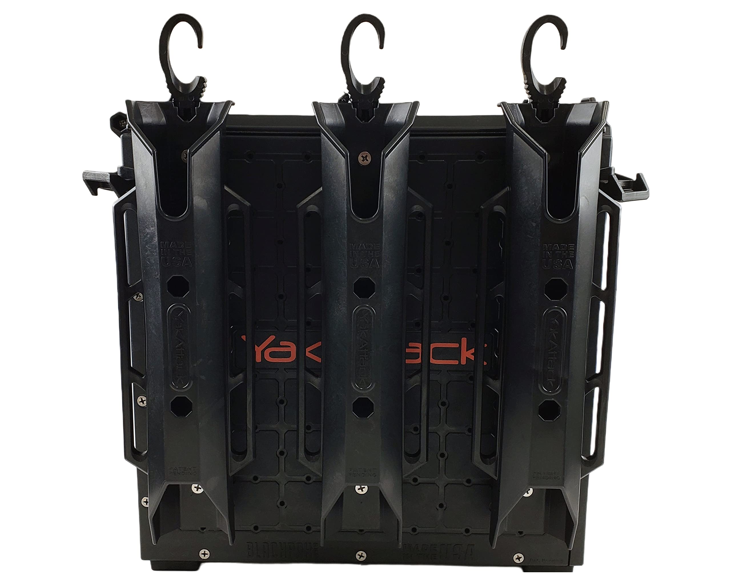 YakAttack BlackPak Pro 13" x 13" Fishing Crate with 3 Rod Holders - Battleship Grey | Compact Tackle Storage Box & Gear Organizer for Kayaks | Lightweight, Durable & Customizable Marine Accessory