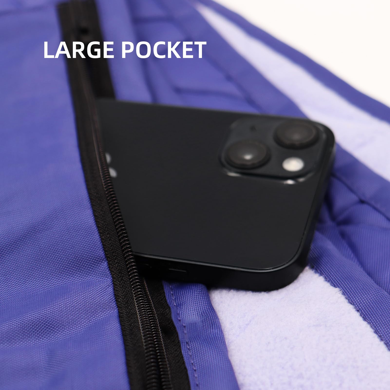 Large Outdoor Waterproof Blanket Extra Thick Fleece Stadium Blanket for Camping, Car, Pet, Picnics - Windproof, Wearable, Machine Washable 80" x 58" (Black Check)