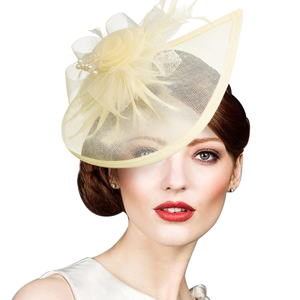 AQOKKA Women Fascinators Hats Flower Fascinators with Headband and Clip Tea Party Headwear for Women and Girls