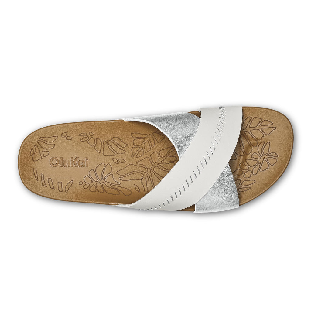 OluKai Kipe'a Olu Women's Slide Sandal, Premium Leather, Relaxed & Dressy Design For Any Occasion, All-Day Comfort & Fit