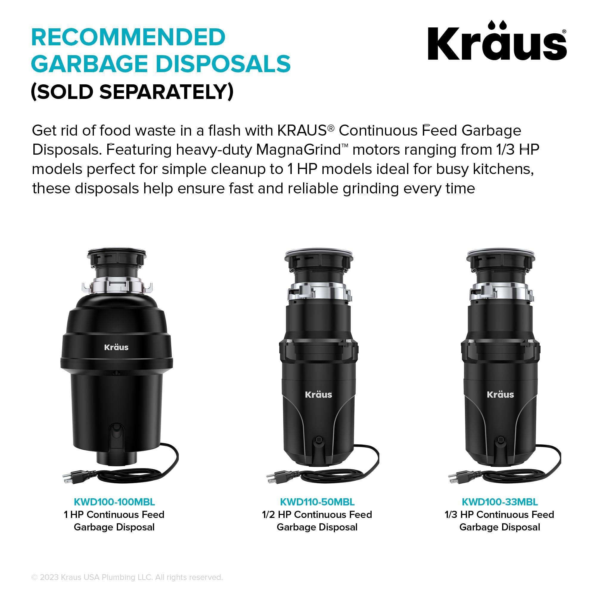 KRAUS Garbage Disposal Air Switch Kit with 2 Flat-Top Push Buttons in in Spot-Free Stainless Steel and Brushed Brass, AC Adapter, Power Cord, and Air Tube Included, KWDA-200BB