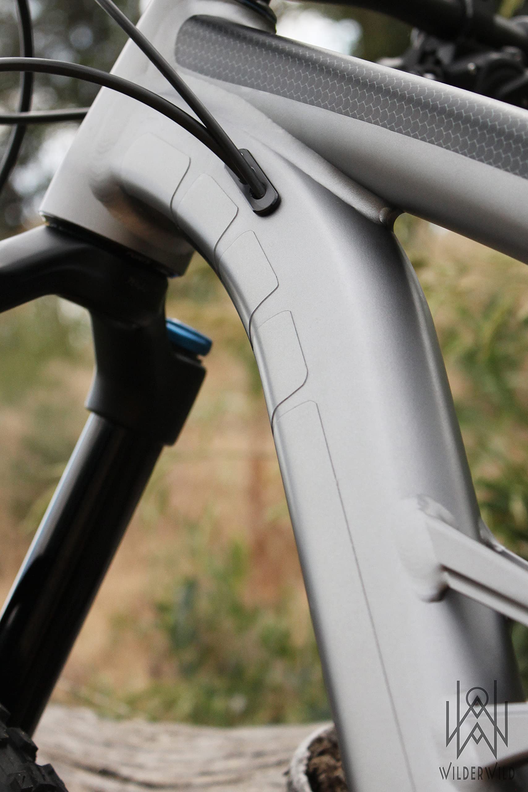 Bike Frame Protection Tape- High Impact Clear Vinyl Wrap Includes Tool (4”x72) Bicycle Frame Protector, Mountain Bike Frame Guard Chainstay Protector (Art Deco)