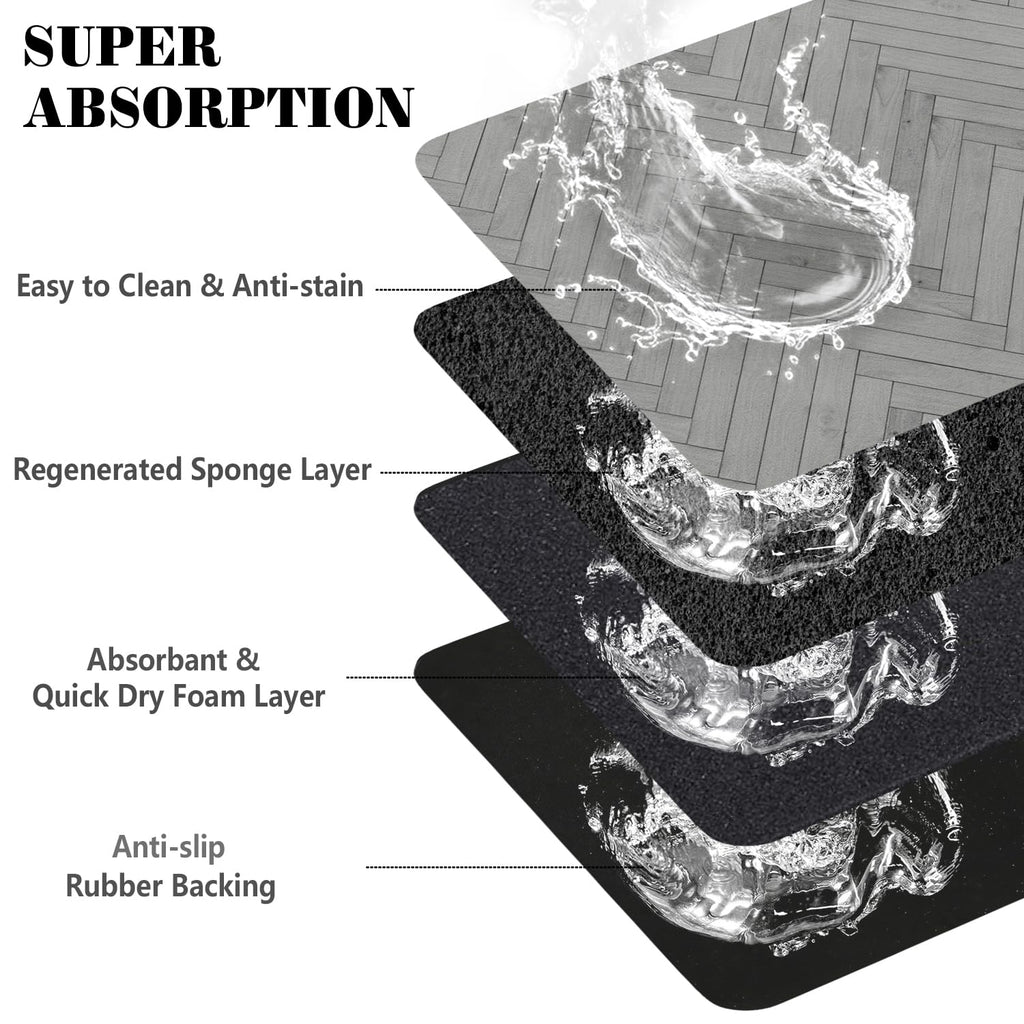 Dog Food Mats for Floors Absorbent, Pet Cat Food Mat - Quick Dry Dog Bowl Mats for Food and Water, Eco-Friendly Boho Pet Supplies