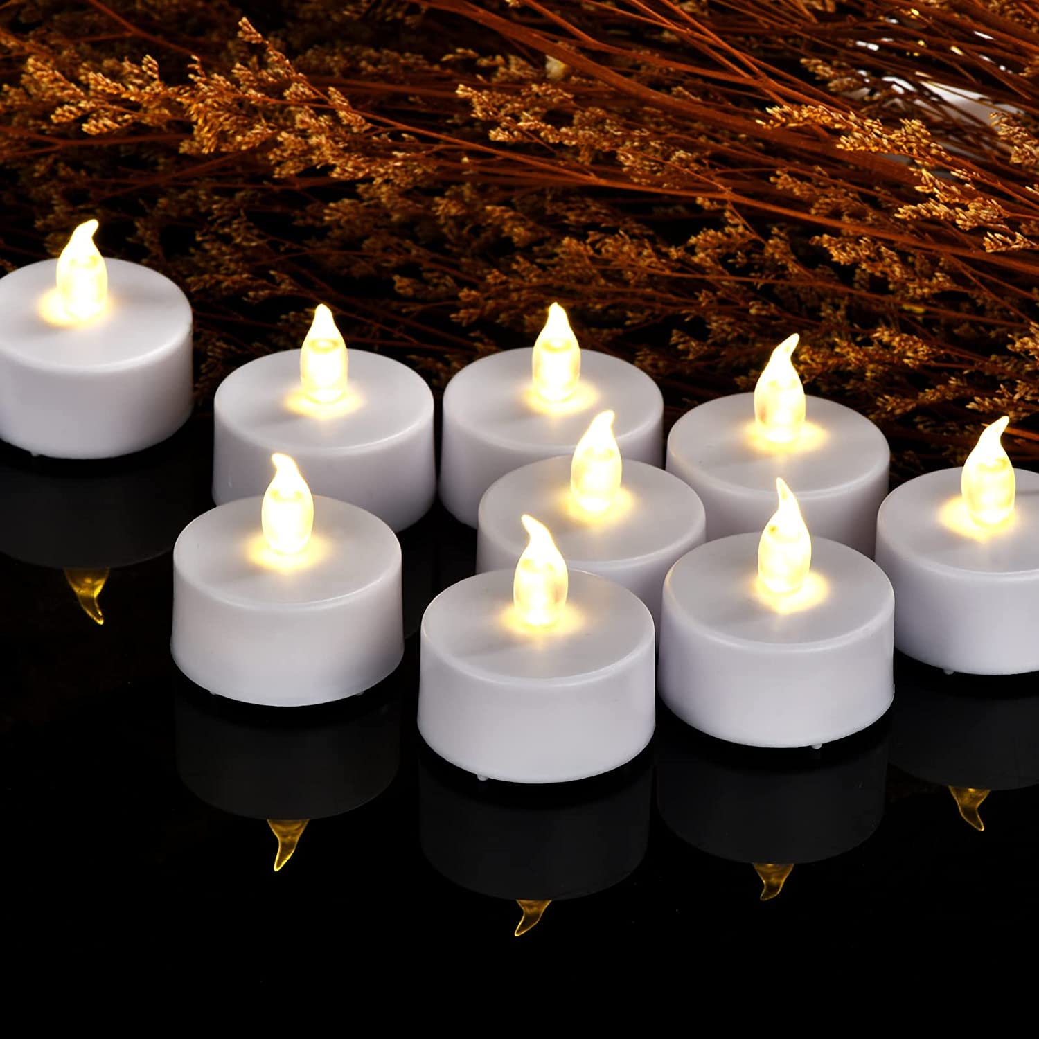 Tea Light Candles with Remote Control,Flickering Flameless LED Candle,Long Lasting 400+Hours,Battery Operated with Timer for Home Decoration Seasonal &Festival Celebration Warmyellow (5pcs)
