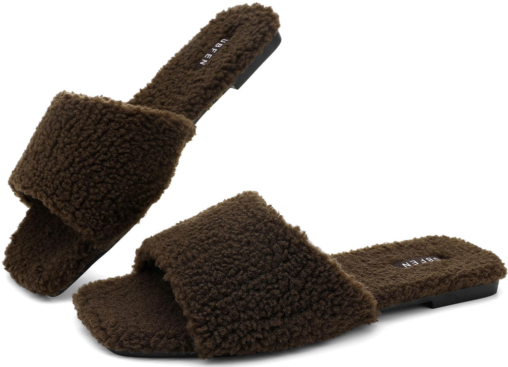 UBFEN Womens Mens Slippers Memory Foam Comfort Fuzzy Plush Lining Slip On House Shoes