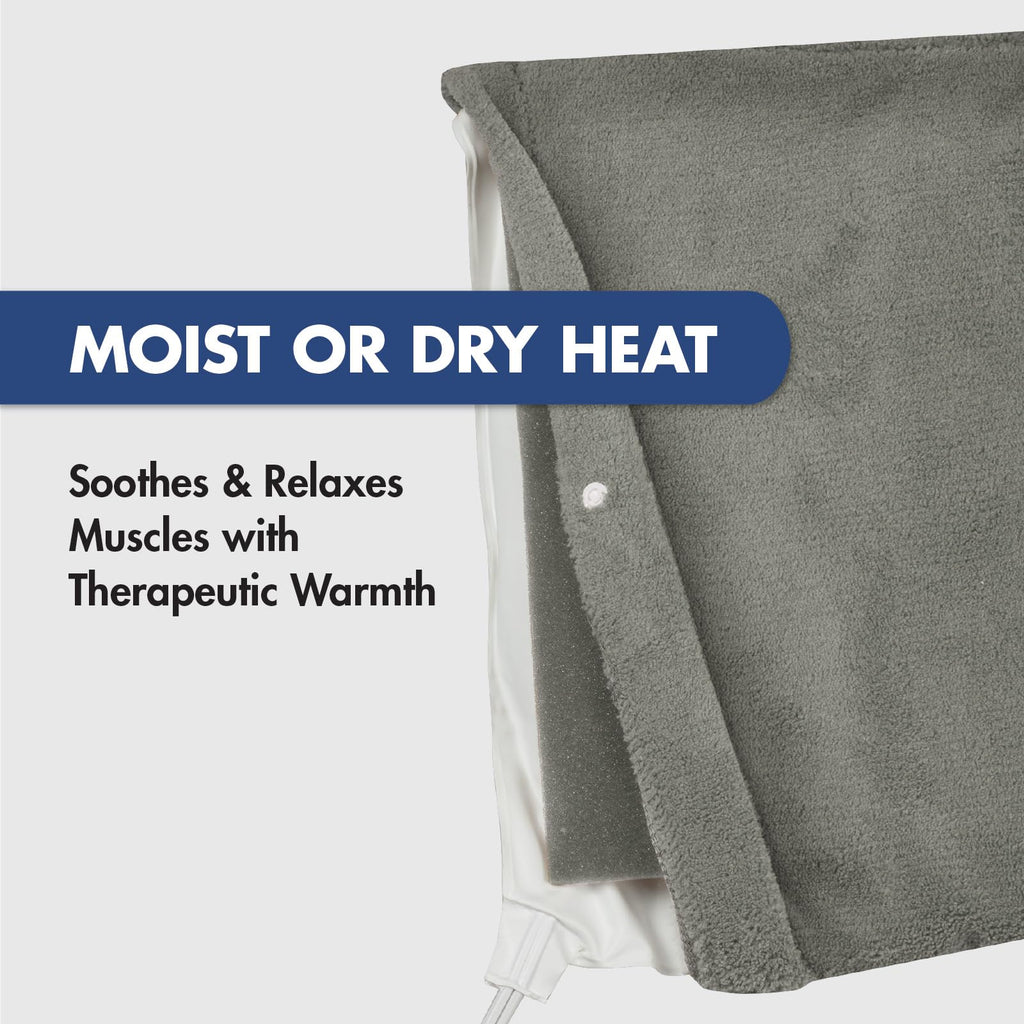 TheraCare Electric Heating Pad | Dry Heat Therapy | 4 Adjustable Heat Settings | 12" x 15" | Comfortable, Soft & Durable
