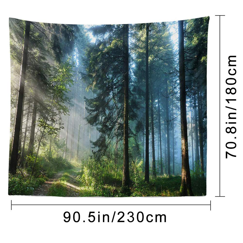 Llamazing Forest Landscape Home Decor - Living Room & Bedroom Magic Tapestry (Sunlight&Creek, 60''L51''W)