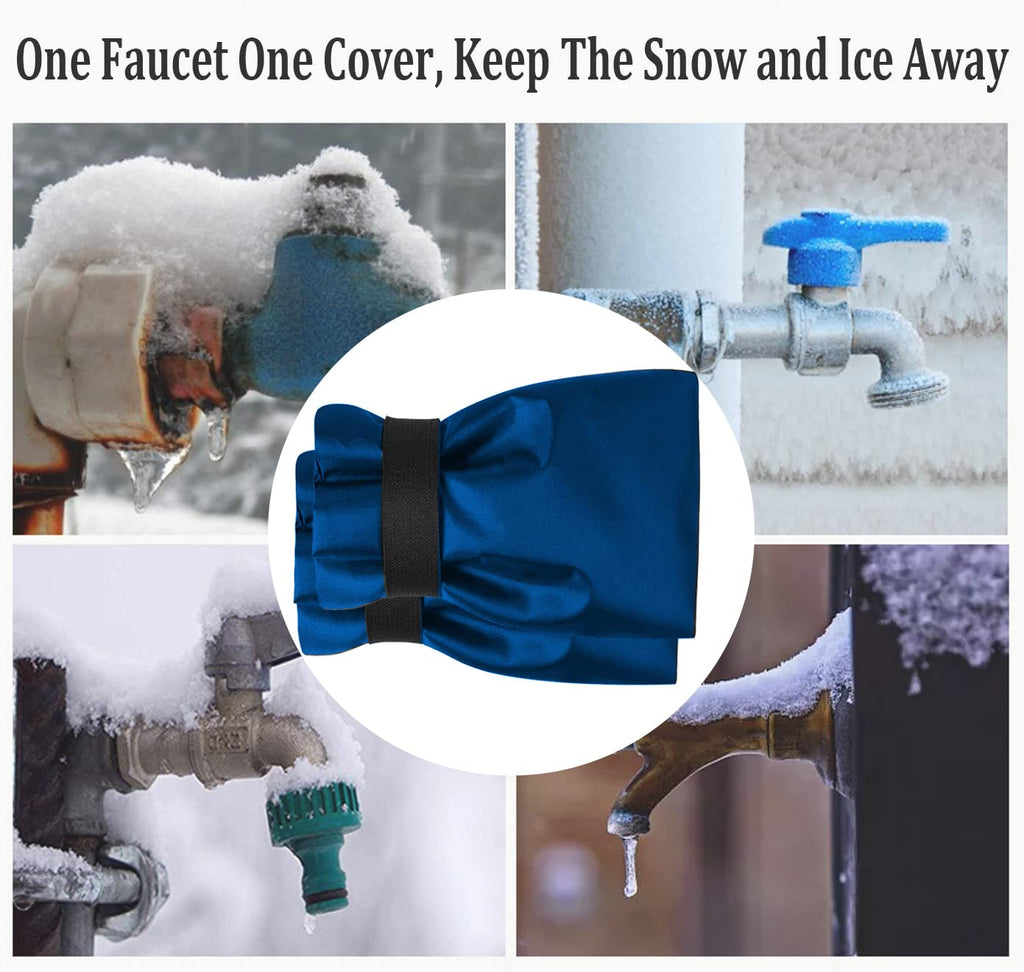 Outdoor Faucet Covers for Winter Freeze Protection, Upgraded Thicken 8.5" H x 6.1" W Outside Garden Faucet Socks for Winter Waterproof Reusable Hose Bibs Insulated Spigot Cover, 2 Pack Black