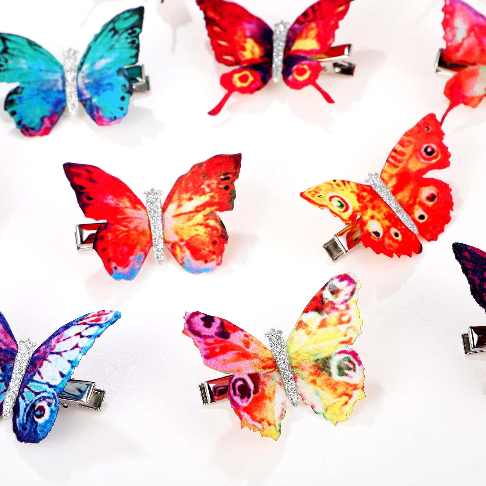 Boao 18 Pieces Glitter Butterfly Hair Clips for Girls Teens Women Hair Accessories (Bright Style)