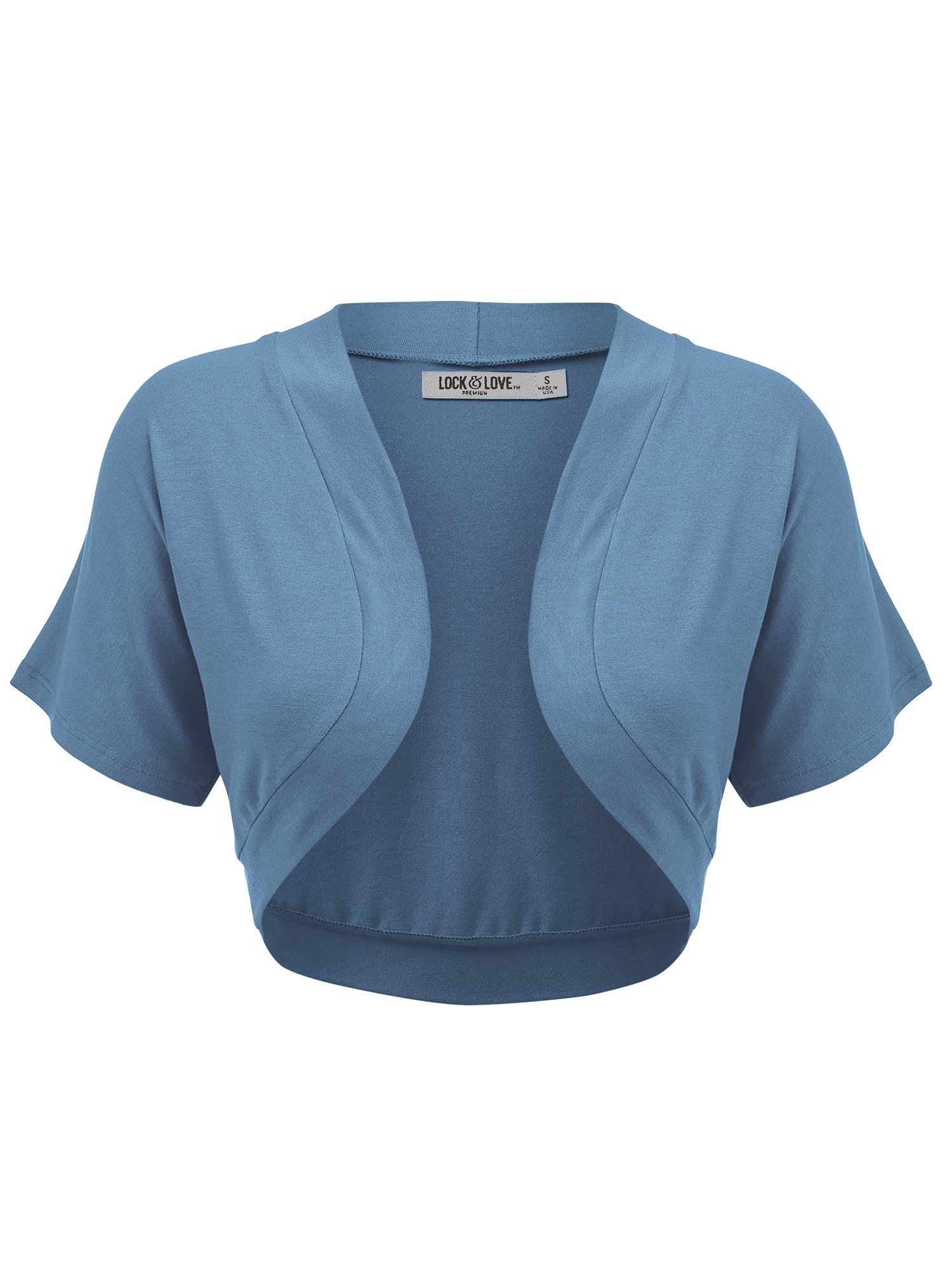 Lock and Love Women's Versatile Open Front Lightweight Short Sleeve Bolero Shrug